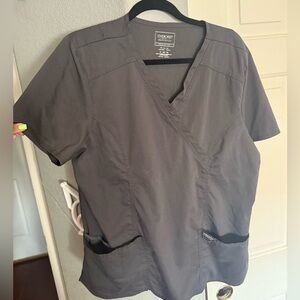 Cherokee Workwear Women's Gray Scrub Top XL